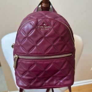 Like New Kate Spade Quilted Cherrywood Mini Natalia Convertible Backpack